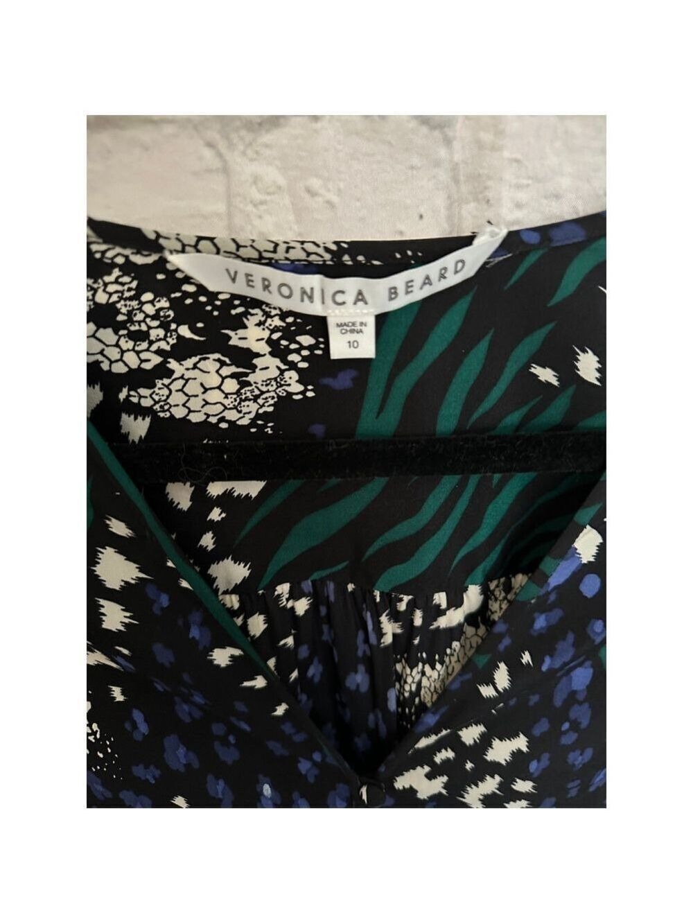 Veronica Beard Silk Blend Floral Dress Size 10 Lined Long Sleeve - Picture 4 of 10